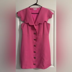 TCEC Pink Scallop Trim Mini Dress